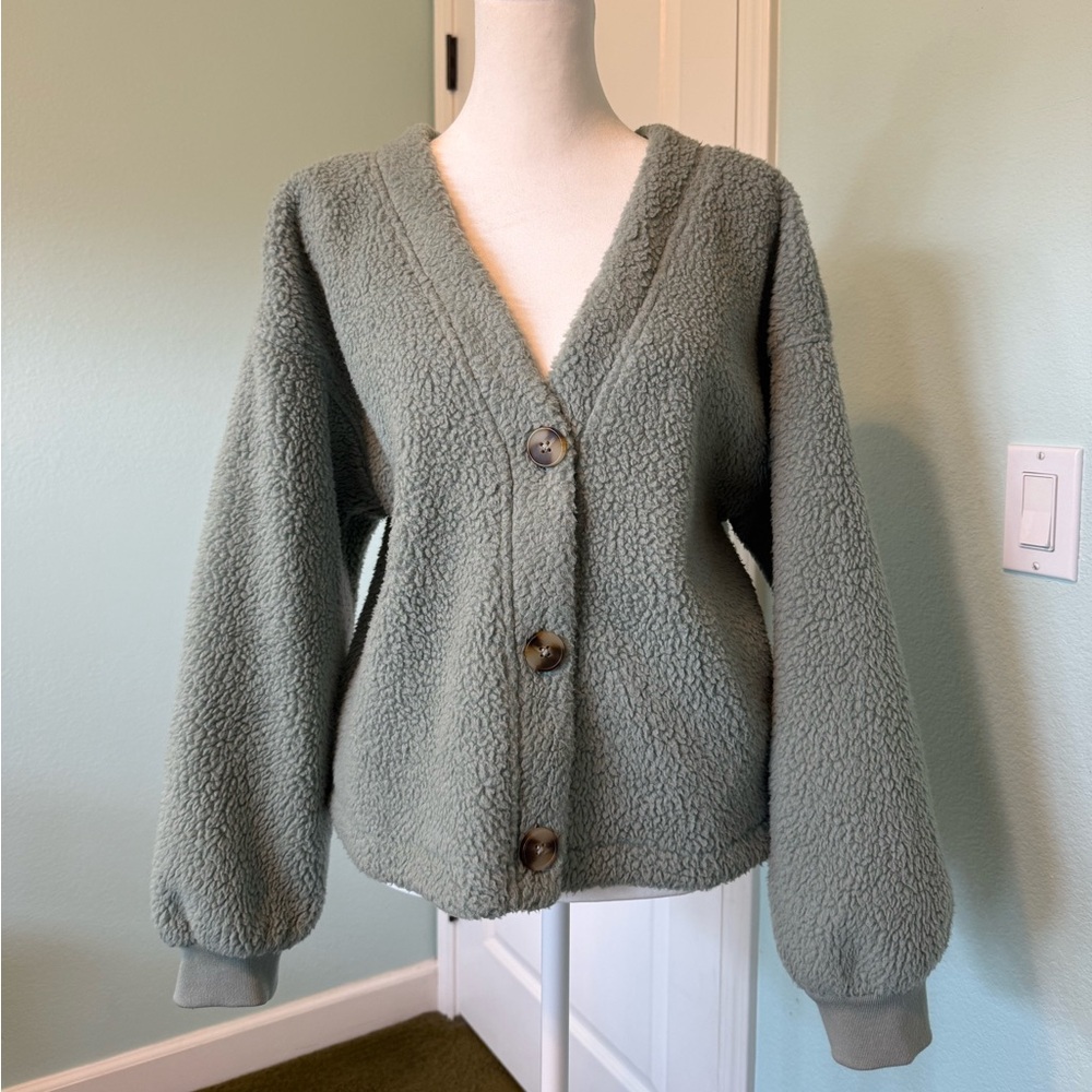 Madewell Sage Green Fleece Jacket